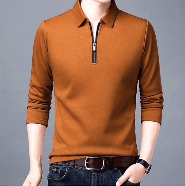 Men’s Long-Sleeve Dress Shirt with Zipper: Modern Style and Exclusive Comfort