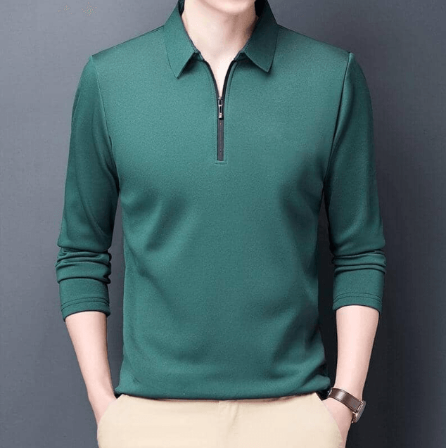 Men’s Long-Sleeve Dress Shirt with Zipper: Modern Style and Exclusive Comfort