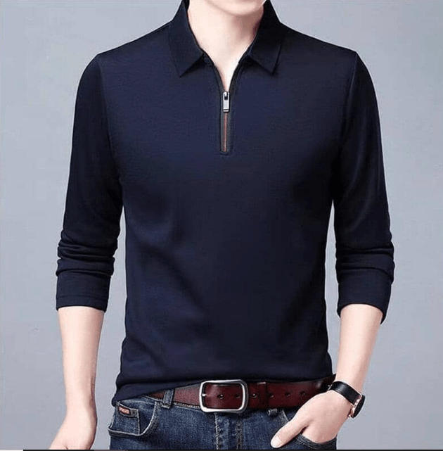 Men’s Long-Sleeve Dress Shirt with Zipper: Modern Style and Exclusive Comfort
