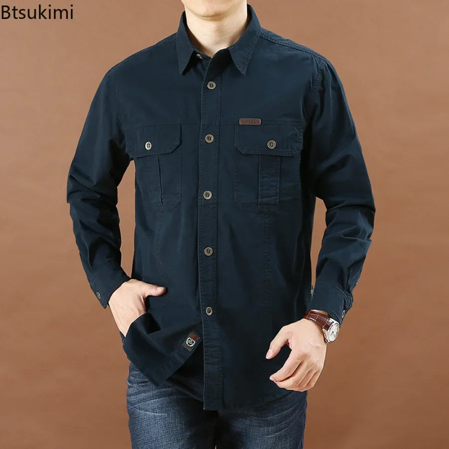 Long-Sleeve Military Cargo Shirt 'Elite Tactical' with Functional and Durable Design