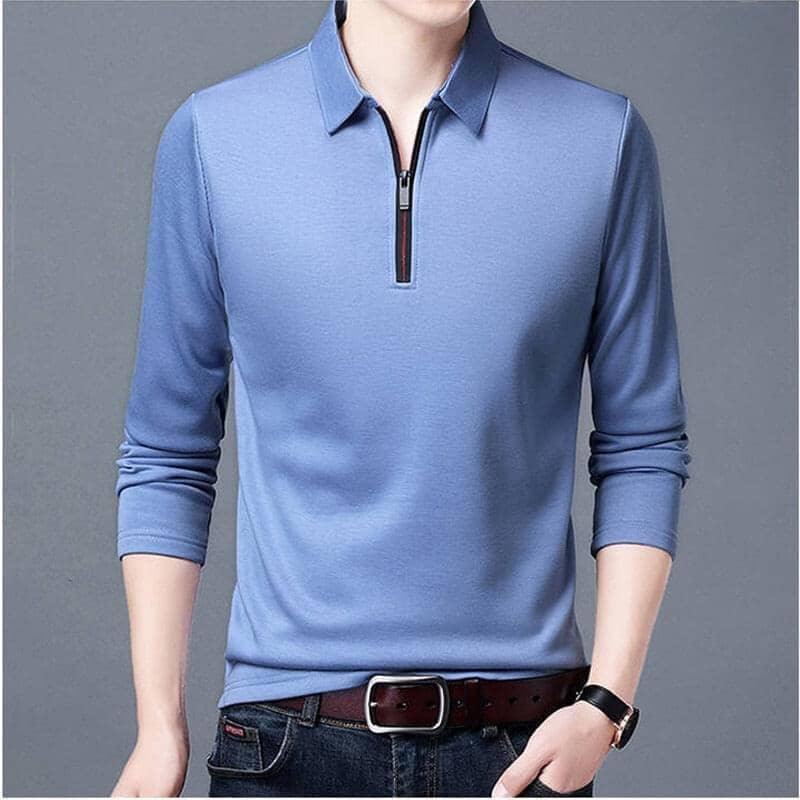 Men’s Long-Sleeve Dress Shirt with Zipper: Modern Style and Exclusive Comfort