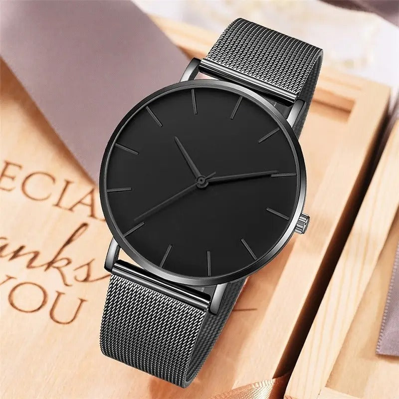 All Black Men's Watch: Sophisticated and Modern Design