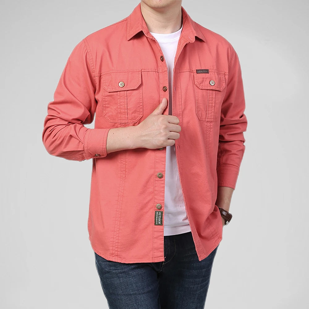 Long-Sleeve Military Cargo Shirt 'Elite Tactical' with Functional and Durable Design