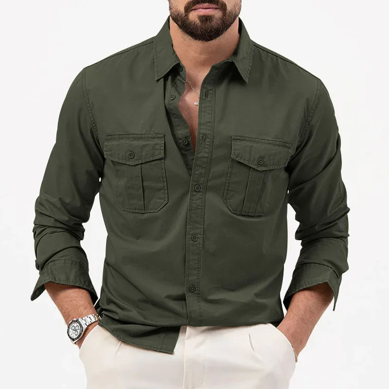 Long-Sleeve Military Cargo Shirt 'Elite Tactical' with Functional and Durable Design