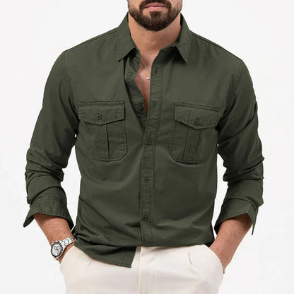 Long-Sleeve Military Cargo Shirt 'Elite Tactical' with Functional and Durable Design