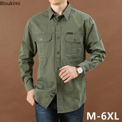 Long-Sleeve Military Cargo Shirt 'Elite Tactical' with Functional and Durable Design