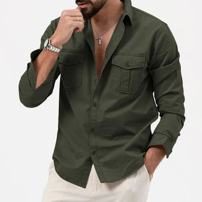 Long-Sleeve Military Cargo Shirt 'Elite Tactical' with Functional and Durable Design
