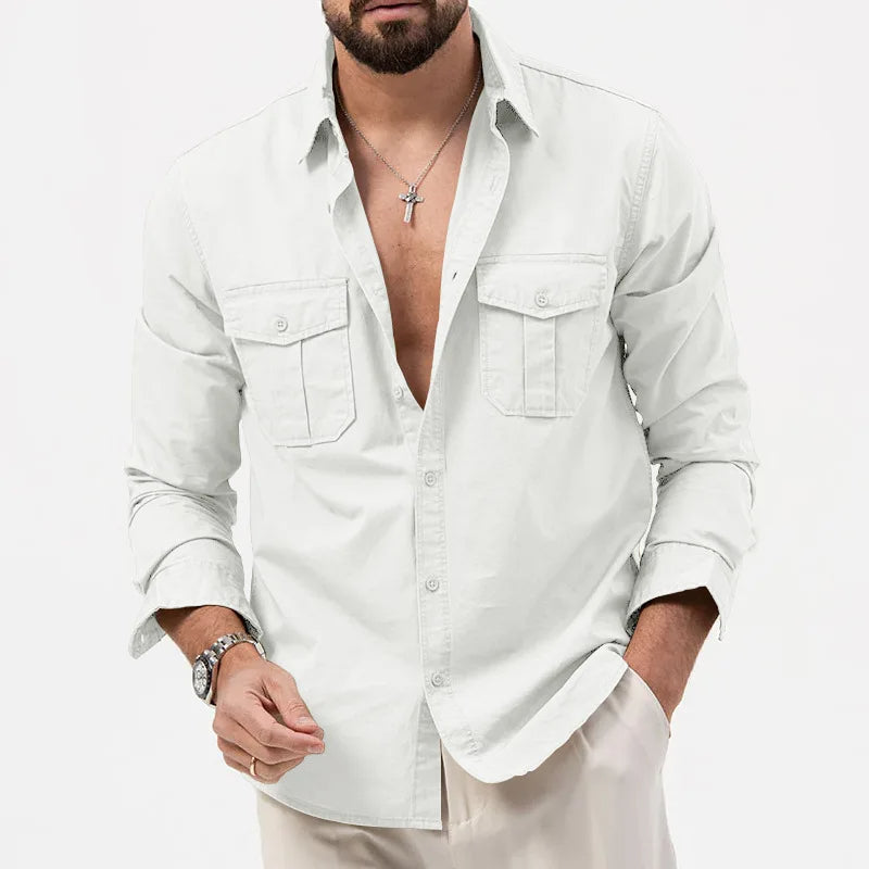 Long-Sleeve Military Cargo Shirt 'Elite Tactical' with Functional and Durable Design