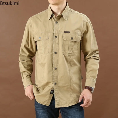 Long-Sleeve Military Cargo Shirt 'Elite Tactical' with Functional and Durable Design