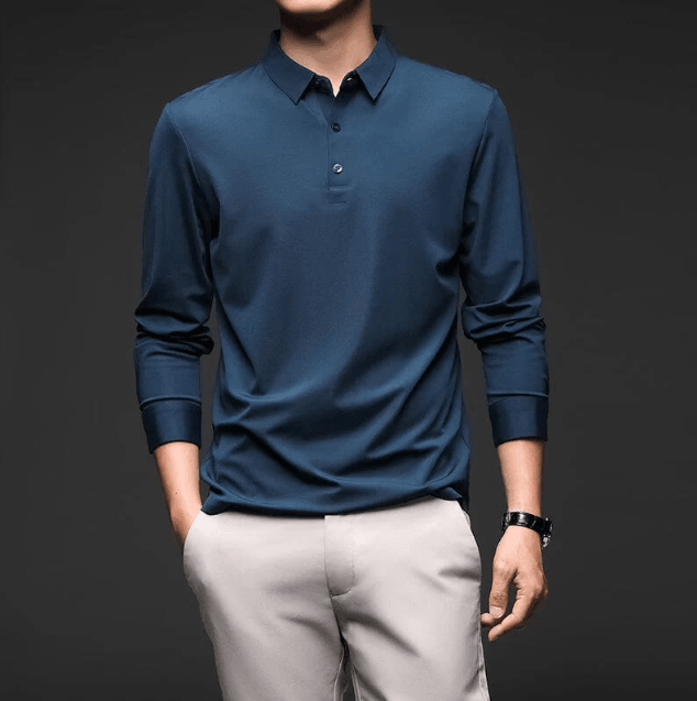 Men’s Long-Sleeve Dress Shirt with Elegant and Comfortable Style
