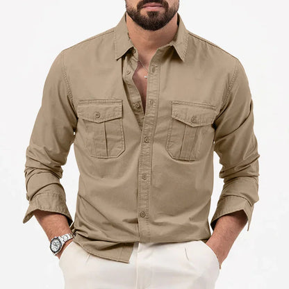 Long-Sleeve Military Cargo Shirt 'Elite Tactical' with Functional and Durable Design