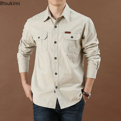 Long-Sleeve Military Cargo Shirt 'Elite Tactical' with Functional and Durable Design