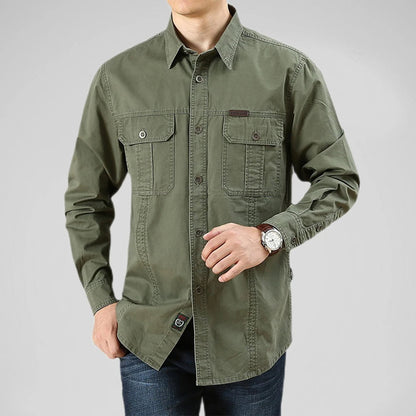 Long-Sleeve Military Cargo Shirt 'Elite Tactical' with Functional and Durable Design