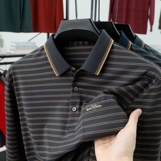 'Elite Royal' Long-Sleeve Polo Shirt with Elegant Style and Superior Comfort