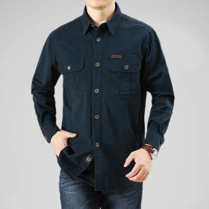 Long-Sleeve Military Cargo Shirt 'Elite Tactical' with Functional and Durable Design