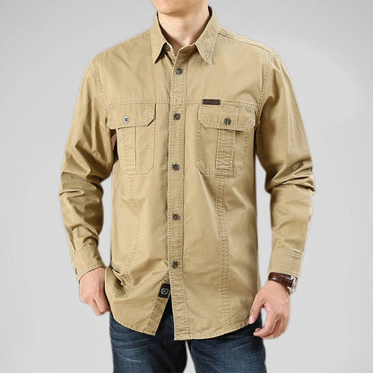 Long-Sleeve Military Cargo Shirt 'Elite Tactical' with Functional and Durable Design