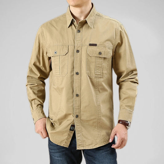 Long-Sleeve Military Cargo Shirt 'Elite Tactical' with Functional and Durable Design