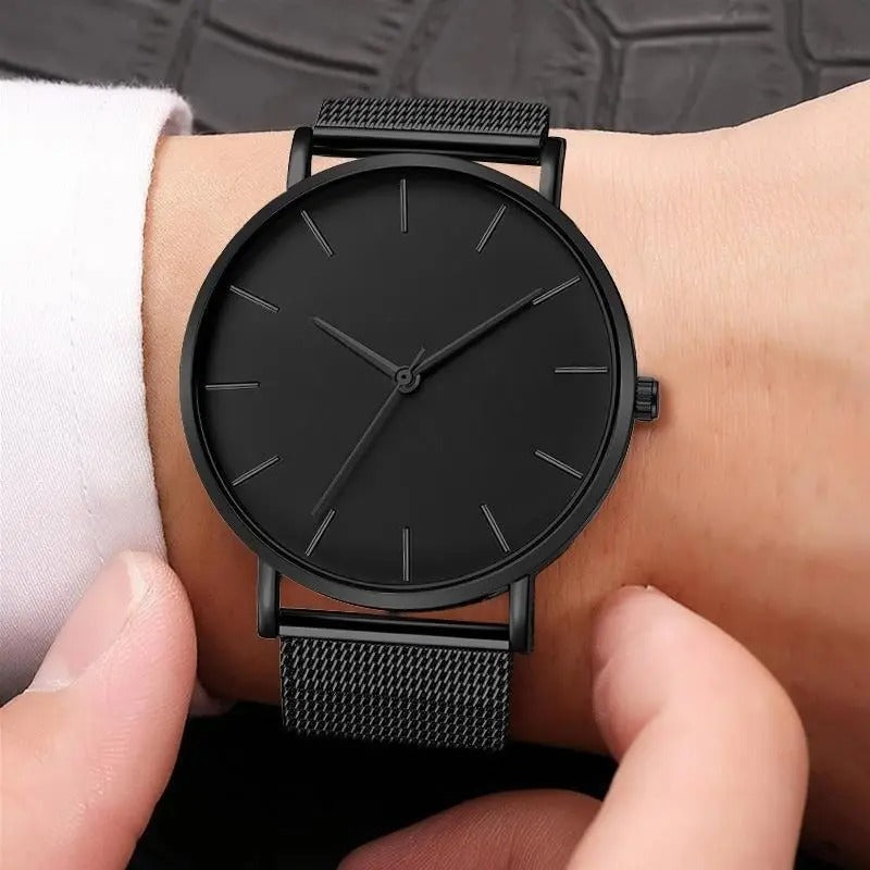 All Black Men's Watch: Sophisticated and Modern Design