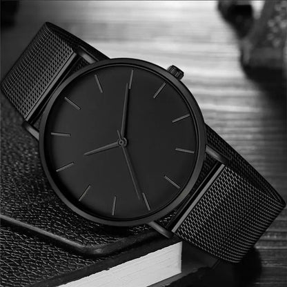 All Black Men's Watch: Sophisticated and Modern Design